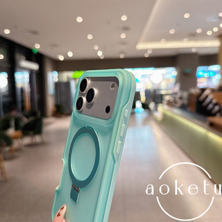 Giá đỡ vợt ngọc bích núi xanh sang trọng Vỏ điện thoại từ tính thích hợp cho iPhone 13 14 15 16 17 Pro Max cảm giác da bán trong suốt bao gồm chống rơi