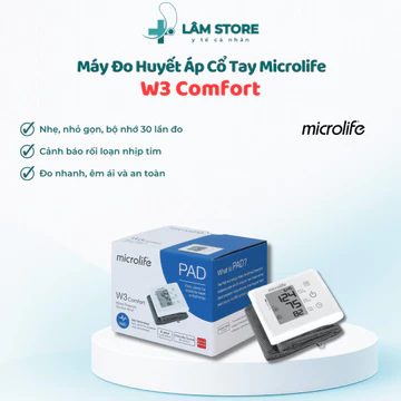 Máy đo huyết áp cổ tay MICROLIFE W3 Comfort công nghệ IMT chính xác cao VT