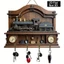 Giá đỡ chìa khóa MONOSTYLE, Móc treo tường cổ điển bằng gỗ, Sáng tạo đa chức năng 2D Retro Train Pattern Keyframe Móc lưu trữ treo tường hiên nhà