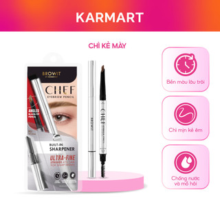 Chì Kẻ Mày 3in1 Browit Chef Eyebrow Pencil Giúp Định Hình Chân Mày Sắc Nát Và Tự Nhiên 0.15g