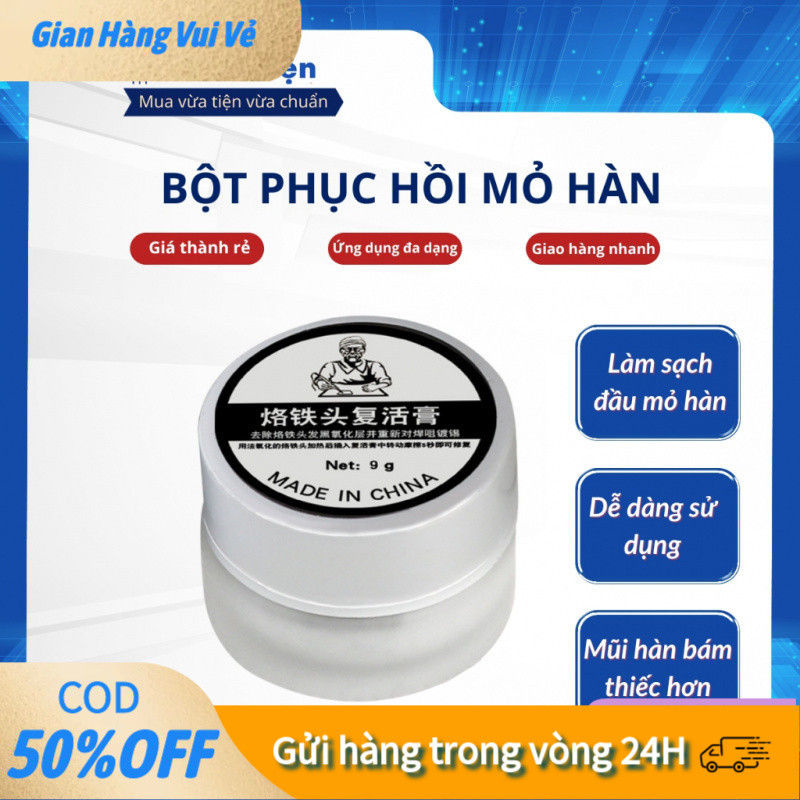 Bột Phục Hồi Mỏ Hàn Thiếc 9g Xuất Sắc, Nhiệt Độ Nóng Chảy 183 Độ C, Nhiệt Độ Làm Việc 350 Độ C, Chuyên Dụng Làm Sạch Mỏ