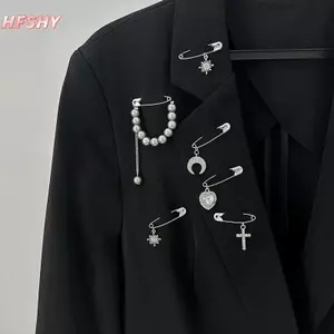 Hộp 6 Trâm Cài Thời Trang Cho Nữ - Thiết Kế Mặt Trăng và Trái Tim - Phù Hợp Trang Phục Hàng Ngày và Làm Quà Tặng