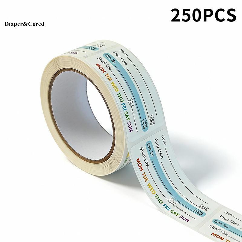 Nhãn Ngày Thực Phẩm Tủ Lạnh Nhiều Màu Sắc DIAPER & CORED Cho Nhà Bếp Tổ Chức Thức Ăn YTH