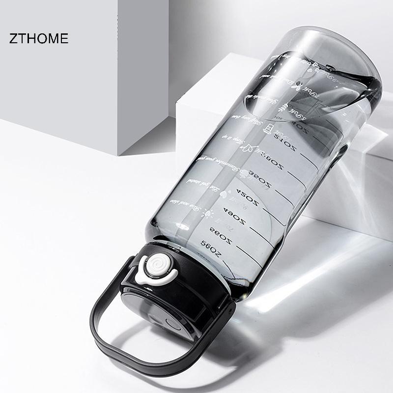 ZTHOME 1.5 / 2 Lít Thể Thao Ống Hút Bình Nước Có Cân Thời Gian Nhựa Mùa Hè Nước Lạnh Cốc Nước Dung Tích Lớn Chai Du Lịch Di Động HOT