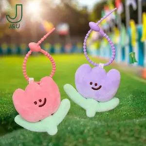 Móc khóa hoa Tulip sang trọng hoạt hình dễ thương Túi búp bê nhồi bông mềm Mặt dây chuyền Kawaii Phụ kiện trang trí hoa sang trọng Quà tặng cho bé gái