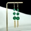 Bông tai hạt tròn mã não Chrysoprase tự nhiên - Phong cách độc đáo và thanh lịch