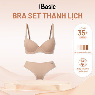 Bộ đồ lót nữ iBasic áo ngực có gọng mút vừa T-Shirt smoothies BRAW130 và quần PANW130