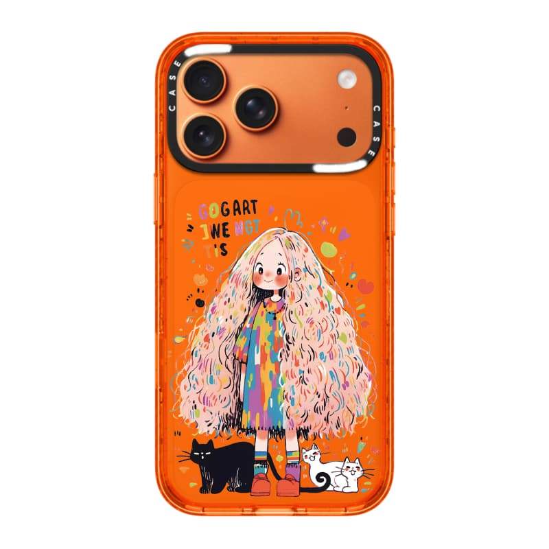 CASECASE X Cô gái tóc dài Cam / Đỏ / Perri Bộ sưu tập kẹo tím Màu sắc trong suốt Cứng hút từ tính Vỏ tác động cho Apple IPhone 13 14 15 16 17Pro Max Plus Có hộp