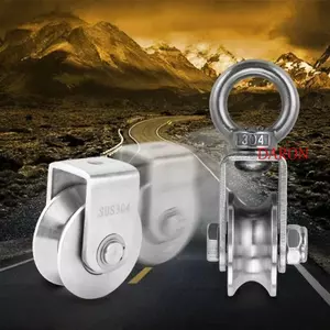 Ròng rọc rãnh DARON V, Bánh xe lăn cửa trượt hạng V công nghiệp cán mịn, chống ăn mòn bền bỉ Dễ dàng lắp đặt Cửa nhà để xe ròng rọc bằng thép không gỉ 304 hạng nặng