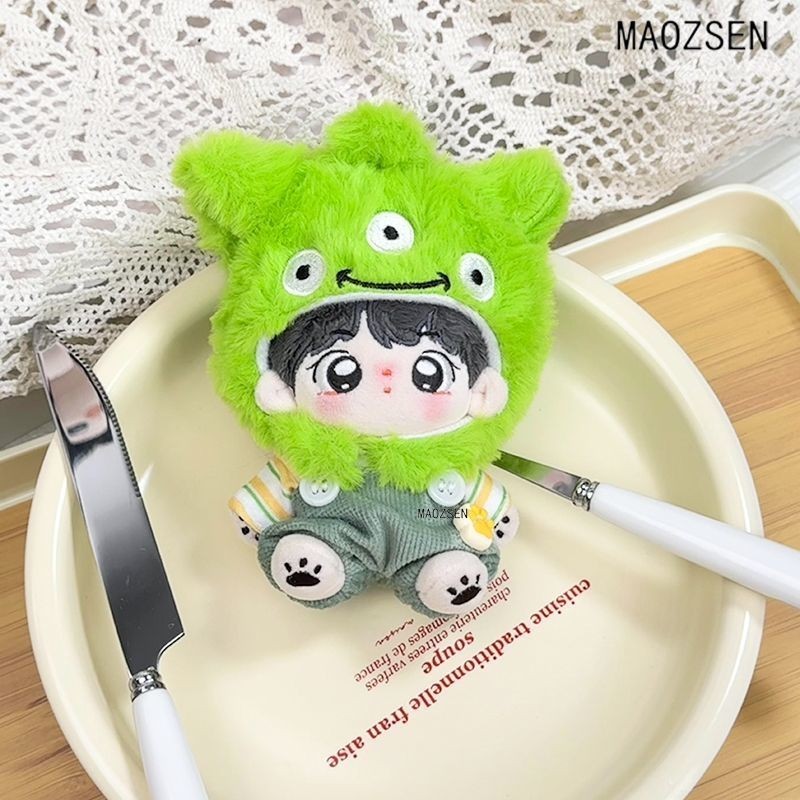10cm Quần Áo Cho Bé Búp Bê Cotton Mũ Dễ Thương Mũ Đội Đầu Sọc Quần Áo Bộ Đồ Chơi Sang Trọng Búp Bê Quần Áo