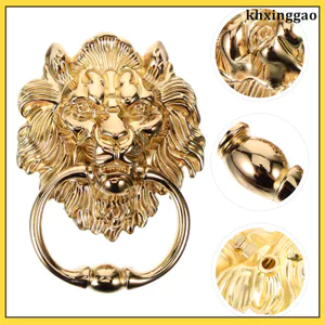 Tay nắm cửa màu đen Lion Gold Tainless Knocker Cổng kéo trang trí khxinggao