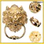 Tay nắm cửa màu đen Lion Gold Tainless Knocker Cổng kéo trang trí khxinggao