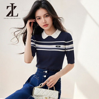 ZHELIHANGFEI Áo sọc ngắn tay dệt kim phù hợp cho mọi hoạt động