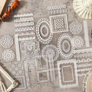 JIANWU Ren Truyện Tranh Series Vintage Ren Hoa Biên Giới Phong Cảnh Chất Liệu Cắt Kéo PET Miếng Dán Sách Sáng Tạo DIY Tạp Chí Văn Phòng Phẩm