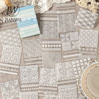 JIANWU Ren Truyện Tranh Series Vintage Ren Hoa Biên Giới Phong Cảnh Chất Liệu Cắt Kéo PET Miếng Dán Sách Sáng Tạo DIY Tạp Chí Văn Phòng Phẩm
