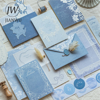 JIANWU Cầu Nguyện Hoa Dòng Vintage Thực Vật Cứu Trợ Phong Cảnh Chất Liệu Cắt Dán Memo Pad Sáng Tạo DIY Rác Tạp Chí Văn Phòng Phẩm