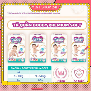 [thanh lý cắt mã] Tã quần Bobby Premium Soft size M60;XXL48+5 Date 2029 - tổng kho bỉm linh đàm