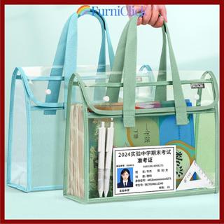 [Giao hàng từ Việt Nam] Túi đựng hồ sơ trong suốt FURNICLICK, Túi xách thử nghiệm PVC dung lượng lớn, Túi lưu trữ dữ liệu trong suốt đa chức năng dày Đồ dùng văn phòng trường học