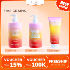 Kem Nâng Tone Body Five Grains - Sữa Tắm Niacinamide - Dưỡng Thể Ban Đêm