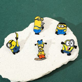 5 Cái / bộ Despicable Me Minions Huy Hiệu Kim Loại Hợp Kim Thổ Cẩm Phụ Kiện Pin