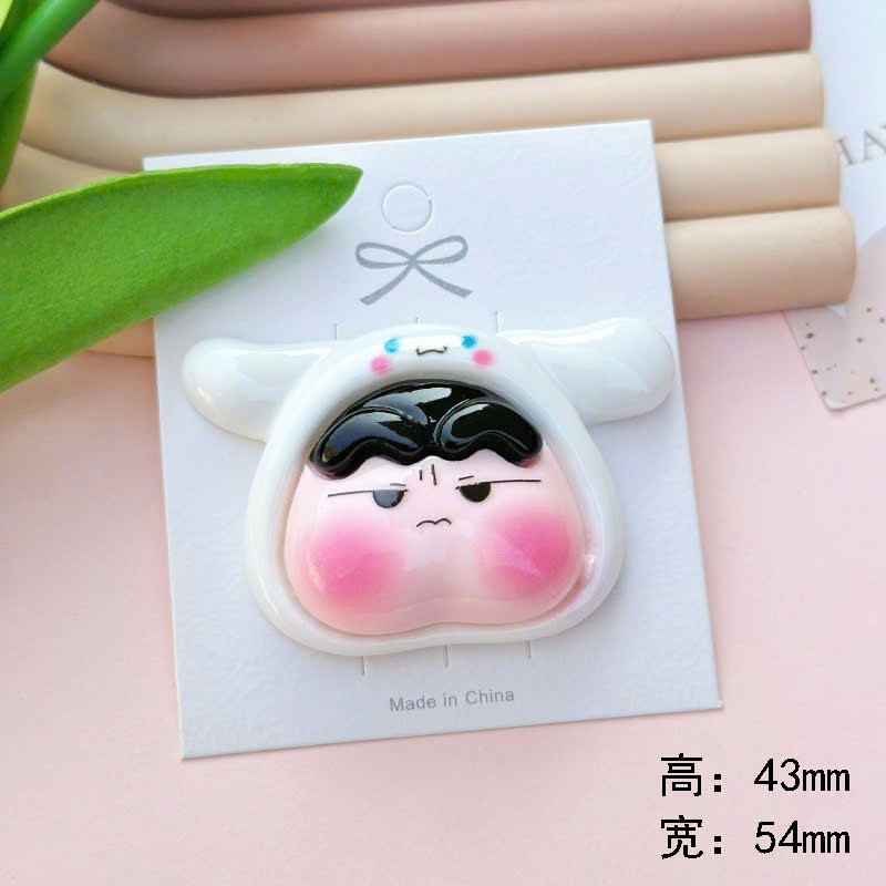 Set Charm Shin Cậu Bé Bút Chì Đội Nón Mèo Hello Kitty Kawaii Siêu Cute Má Hồng Ngộ Nghĩnh Trang Trí Dép Xinh Nổi Bật