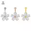 Trang sức rốn thép không gỉ và zircon, hoa belly button charm, phụ kiện thời trang Gothic