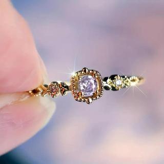 Nhẫn cưới đơn giản màu vàng zircon phong cách vintage Hàn Quốc, trang sức thời trang, quà tặng