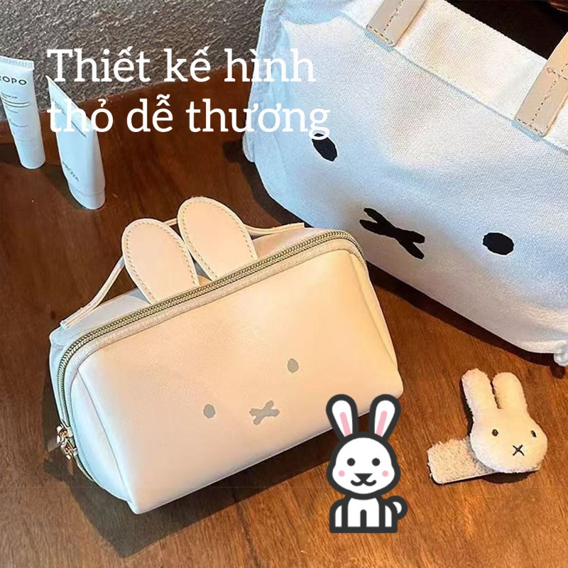 Túi Mỹ Phẩm PU Đa Năng – Nhiều Ngăn, Dung Tích Lớn, Thiết Kế Dễ Thương Cho Du Lịch & Hàng Ngày