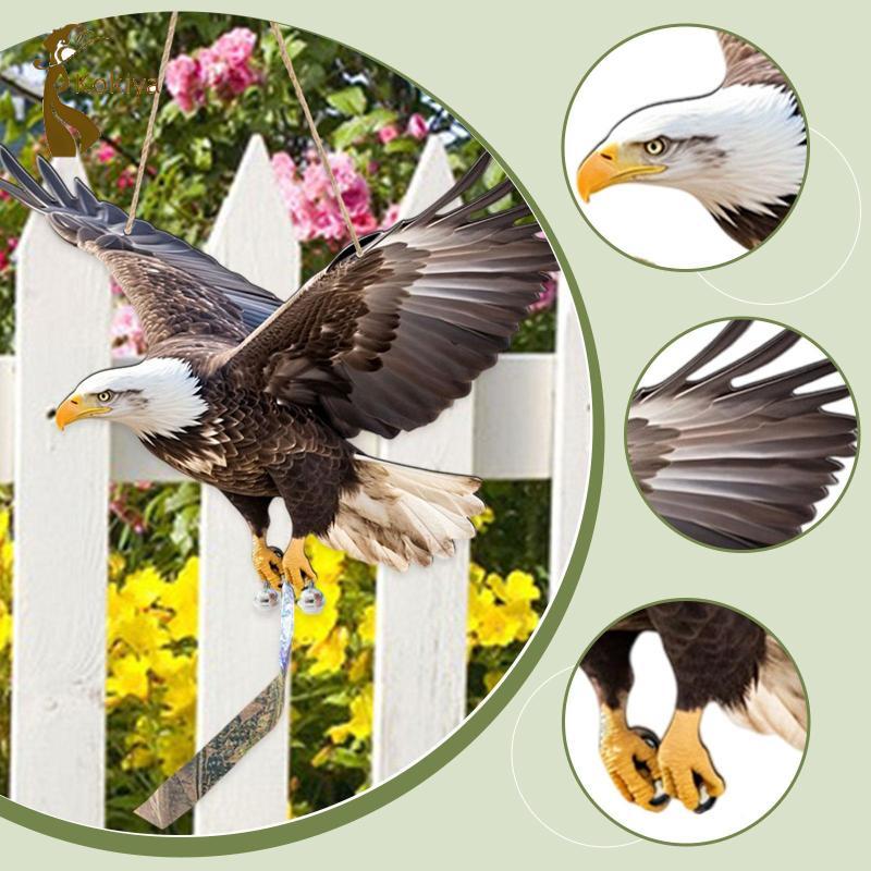 Biển hiệu đại bàng Trang trí treo ngoài trời Trang trí sân vườn Dễ dàng lắp đặt Chất liệu PP có chuông dây Thích hợp cho hàng rào Sân cỏ
