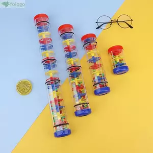 Máy làm mưa mưa YOLOGO, Máy làm que mưa bằng nhựa, Đồ chơi giáo dục bằng đồng hồ cát trong suốt vui nhộn Quà tặng