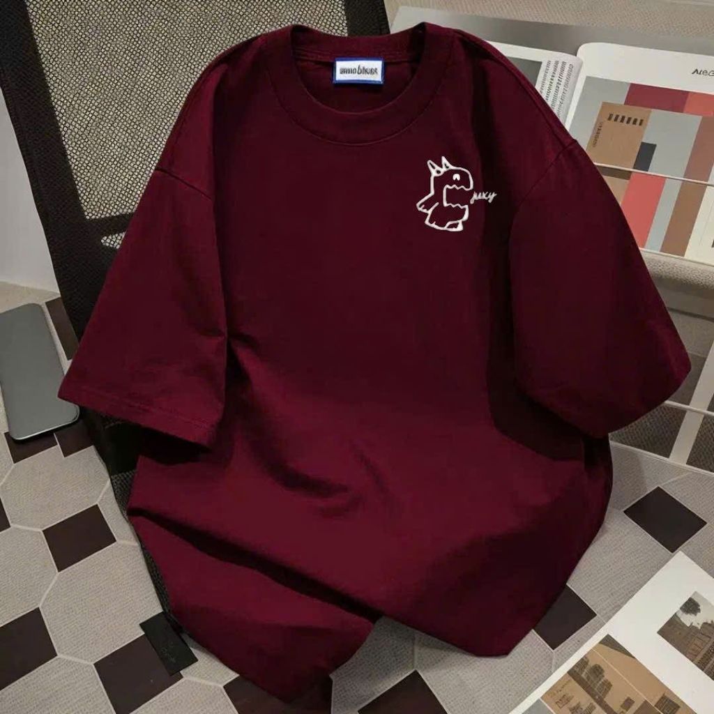 Áo phông basic tay lỡ thời trang, unisex hình con RỒNG in ng ự c-CHANG3158
