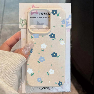 Vỏ Cho Samsung Galaxy S25 FE S26 S24 Ultra S23 S21 S20 FE S22 Ultra Plus Vỏ Điện Thoại Da Họa Tiết Sang Trọng Màu Xanh Nhỏ Họa Tiết Hoa Silicon Mờ Màu Kẹo Mềm Mại