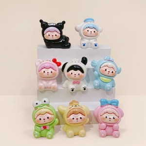 Sanrio Hello Kitty Kuromi Cinnamoroll Mini Hình Bộ 4cm - 8 Chiếc Nhựa Mù Hộp Bàn Dễ Thương Xe Trang Trí Quà Tặng
