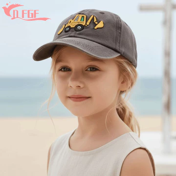 DFGF Mũ bóng chày trẻ em DFGF, Mũ lưỡi trai thêu hoạt hình thoáng khí, Mũ lưỡi trai Cotton mềm mại đa năng nhẹ giặt Mũ chống nắng mùa hè