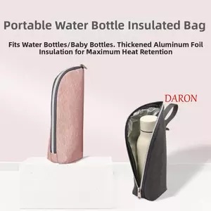 DARON Bình Giữ Ấm Cho Bé, Chống Thấm Nước Có Tay Cầm Túi Cách Nhiệt Bình Sữa, Lá Nhôm Đa Năng Bền Bình Sữa Dung Tích Lớn Túi Giữ Nhiệt Hoạt Động Ngoài Trời