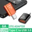 Đầu cắm OTG chuyển đổi Type-C 6A 120W thành cổng USB 3.1 cho Xiaomi Huawei Samsung loại đẹp