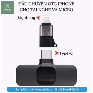 Đầu Type C ra lP hỗ trợ chuyển đổi âm thanh cho micro cài áo cầm tay nhỏ gọn USB C OTG