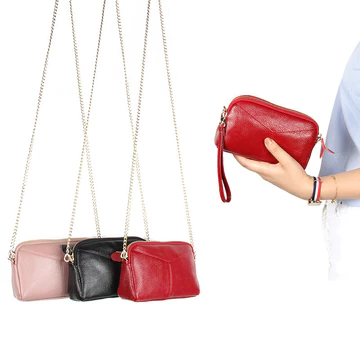 Women's Genuine Leather Shoulder Bag – Chain Strap