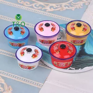 2 Chiếc Nhà Búp Bê Thu Nhỏ Hoài Cổ Cuộc Sống Cảnh Trang Trí Men Lưu Vực Phụ Kiện Búp Bê Đồ Chơi [Mới]