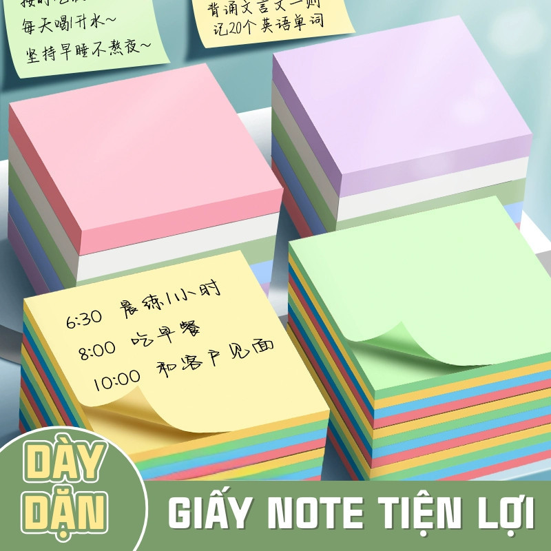 Giấy Note Đơn Giản Nhiều Màu – Giấy Nhớ Trơn 100 Tờ Dán Được, Tiện Lợi ...