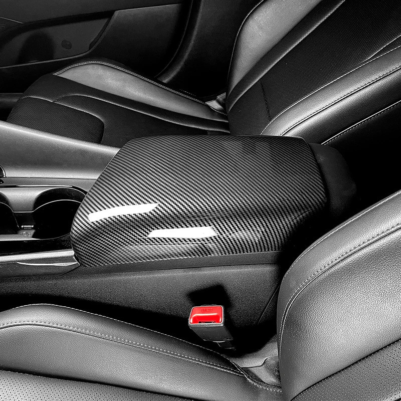 Dành Cho Xe Hyundai Elantra CN7 N / CN7 Tay Vịn Đệm Bao Sợi Carbon ABS Bảng Điều Khiển Tay Hộp Miếng Lót LHD / RHD