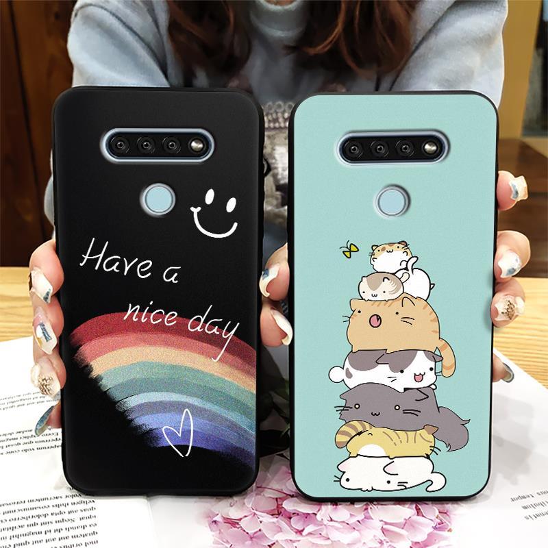 Ốp lưng silicone TPU cho LG Q51, thiết kế hoạt hình, chống nước, chống sốc, chống va đập, bảo vệ bền