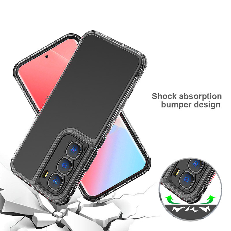 Dành Cho Infinix Hot 60 Pro + 4G X6886 Ốp Lưng Trong Suốt Khung Trước Acrylic Silicon Cứng Chống Sốc