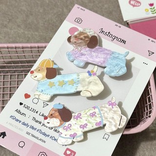 Meowu Kẹp Tóc Mái Cún Lạp Xưỡng Màu Sắc Ánh Xà Cừ
