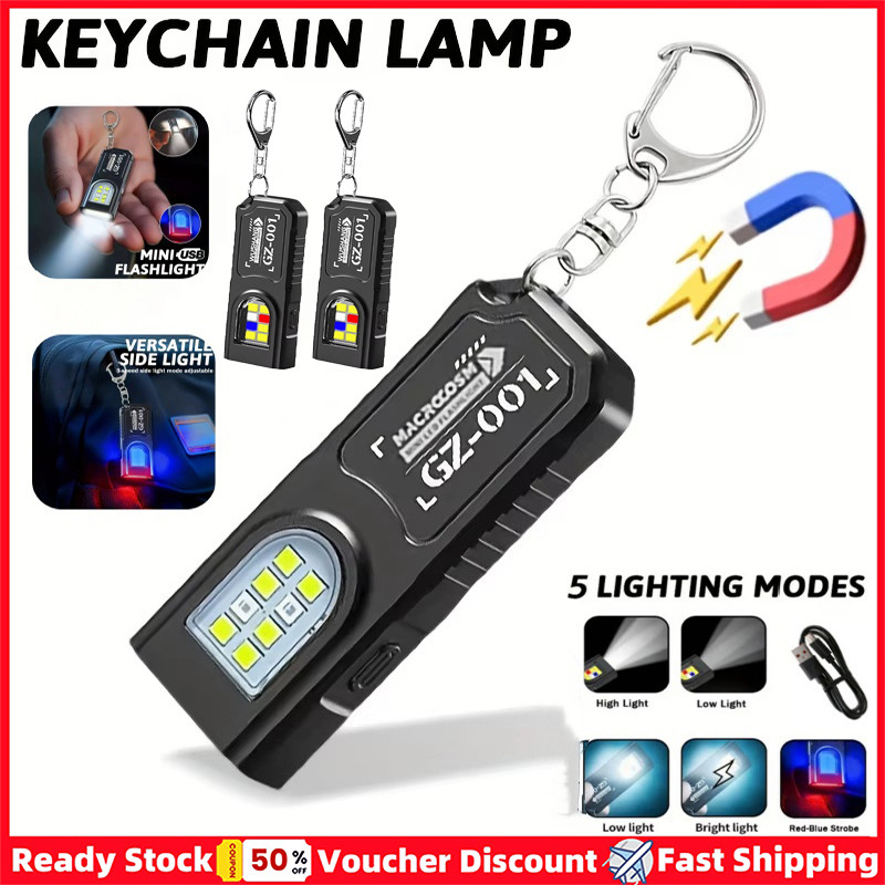 Đèn Pin Mini LED COB Móc Khóa Sạc USB, Chống Thấm Nước - Phù Hợp Cho Cắm Trại và Bỏ Túi Tiện Lợi