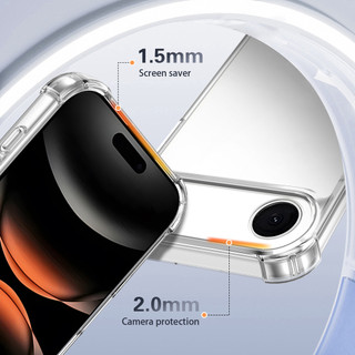 Dành Cho iPhone 17 Air Case Pha Lê Trong Suốt Cứng Mặt Sau Chống Sốc 4-Corner Mỏng Chống Sốc Cho iPhone 16E 15 Plus 14 Pro Max