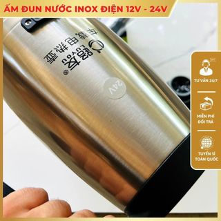 Ấm đun nước trên xe ô tô dung tích 1,2 lít hàng Inox cắm tẩu