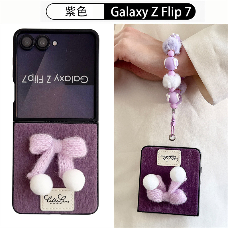 Ốp Điện Thoại Nơ Sang Trọng 3D Dễ Thương Hàn Quốc Cho Samsung Galaxy Z Flip Z Flip 7 Flip 7 Flip 7FE Flip 6 Flip 5 Flip 4 Flip 3 5G Ốp Lưng Bảo Vệ Chống Sốc Có Vòng Tay