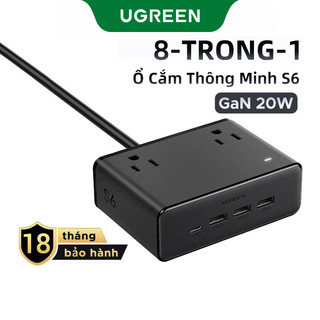 Bảng cắm ổ cắm UGREEN S6 Magic Cube với bảng cắm đa chức năng USB Trạm sạc đa cổng máy tính để bàn điện thoại máy tính