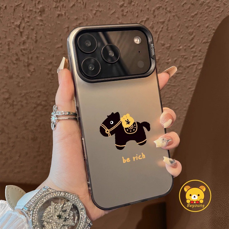 Ốp lưng ngựa giàu có cho OPPO Reno 15 15C 14F 14 13F 13 12 12F 11F 11 10 Pro Plus 9 8 8T 8Z 7Z 7 Pro Lite Ốp điện thoại hình ngựa hoạt hình dễ thương Ốp lưng cứng chống sốc ngộ nghĩnh
